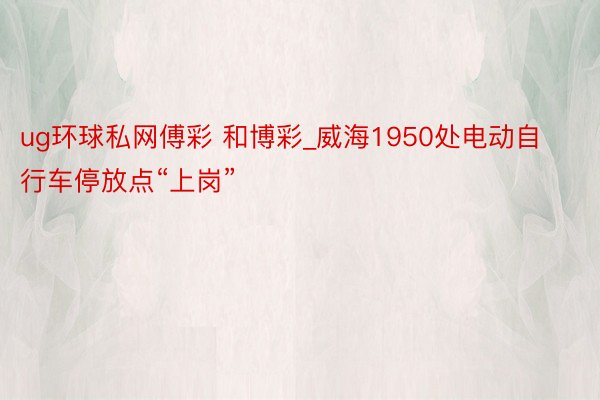 ug环球私网傅彩 和博彩_威海1950处电动自行车停放点“上岗”